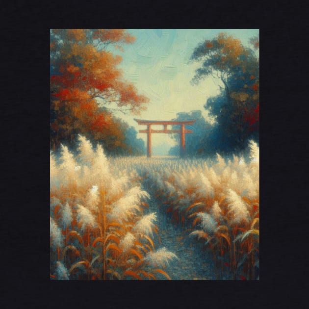 Torii Gate and White Flowers - Impressionism by AnimeVision